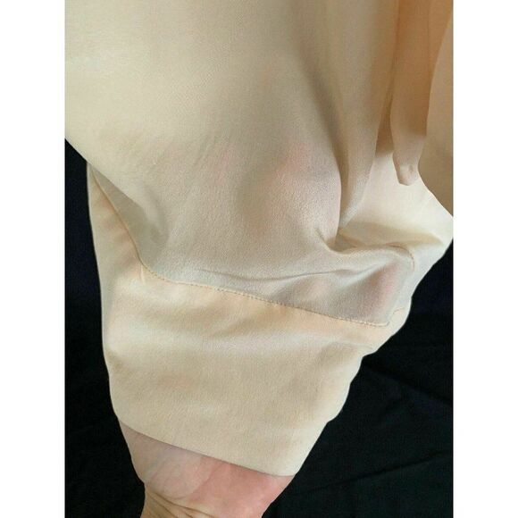 Zara Womens Solid Light Pink Long Sleeve Sheer Top Small - Picture 4 of 7